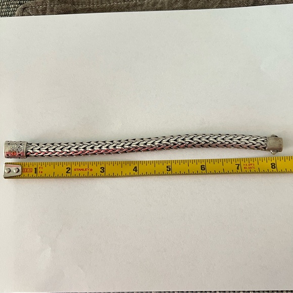 John Hardy Pave Icon Classic Wide Chain 925 Silver 18K Gold Bracelet 8" Size M - Picture 16 of 16